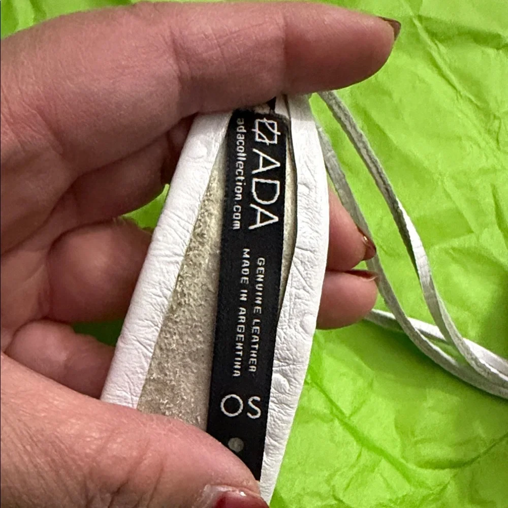 Ada White Textured Women's Belt - Picture 2 of 4